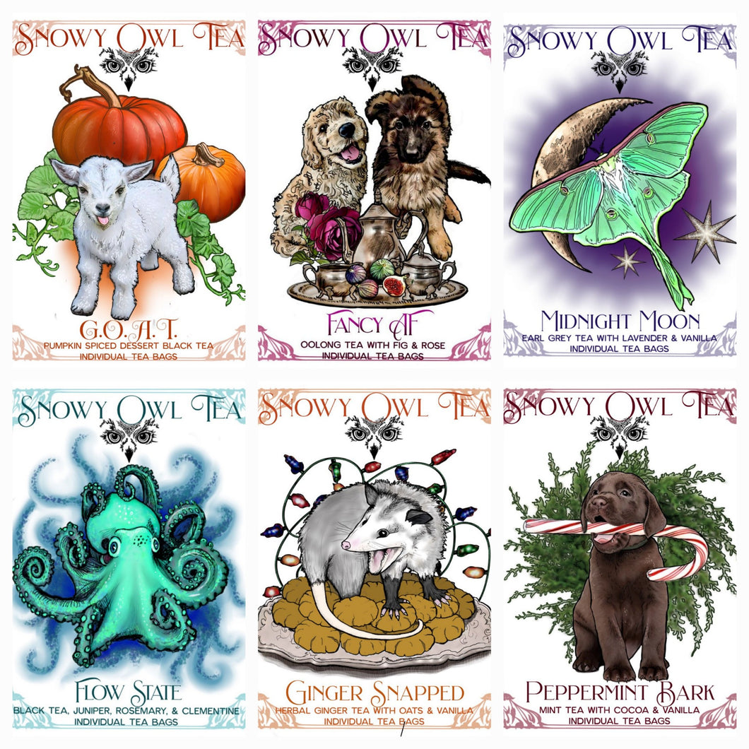 Limited Edition Tea-sachets: 6 Variety Sampler Set