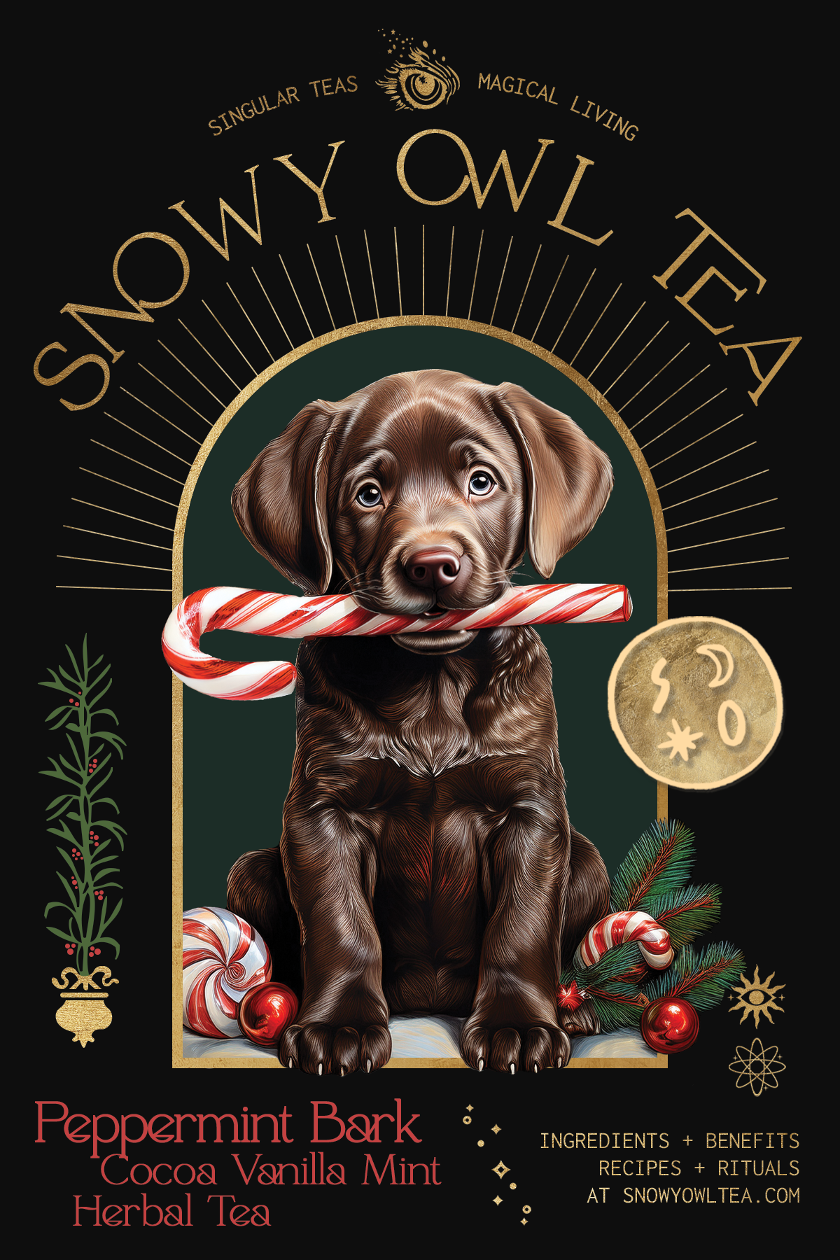 Peppermint Bark: Cocoa Vanilla Mint Herbal Tea